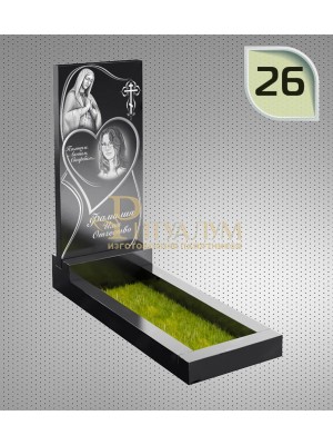 Памятник из гранита "Клипарт" с оформлением 26 — ritualum.ru